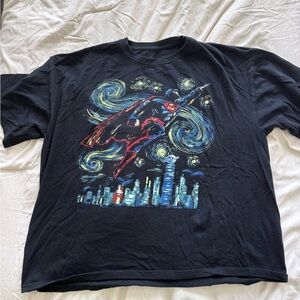 Black Graphic T-Shirt with Colorful Design